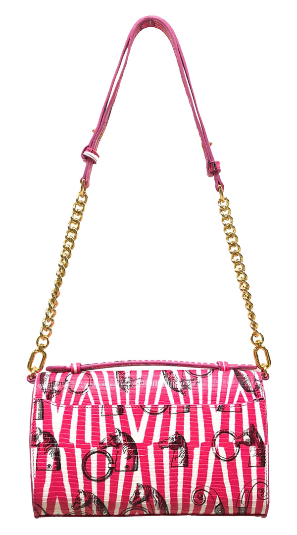 Aria Shoulder Cross Bag_Saddle Chain M_Pink