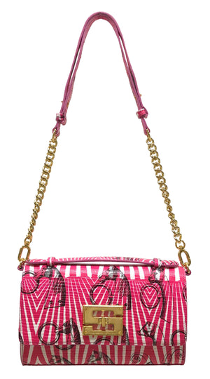 Aria Shoulder Cross Bag_Saddle Chain M_Pink