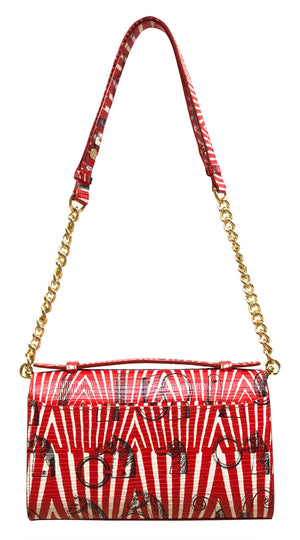 Aria Shoulder Cross Bag_Saddle Chain M_Red