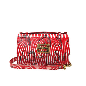 Aria Shoulder Cross Bag_Saddle Chain M_Red
