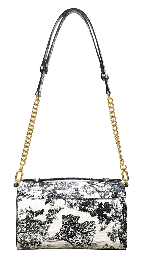Aria Shoulder Cross Bag_Safari Toile White_White Black