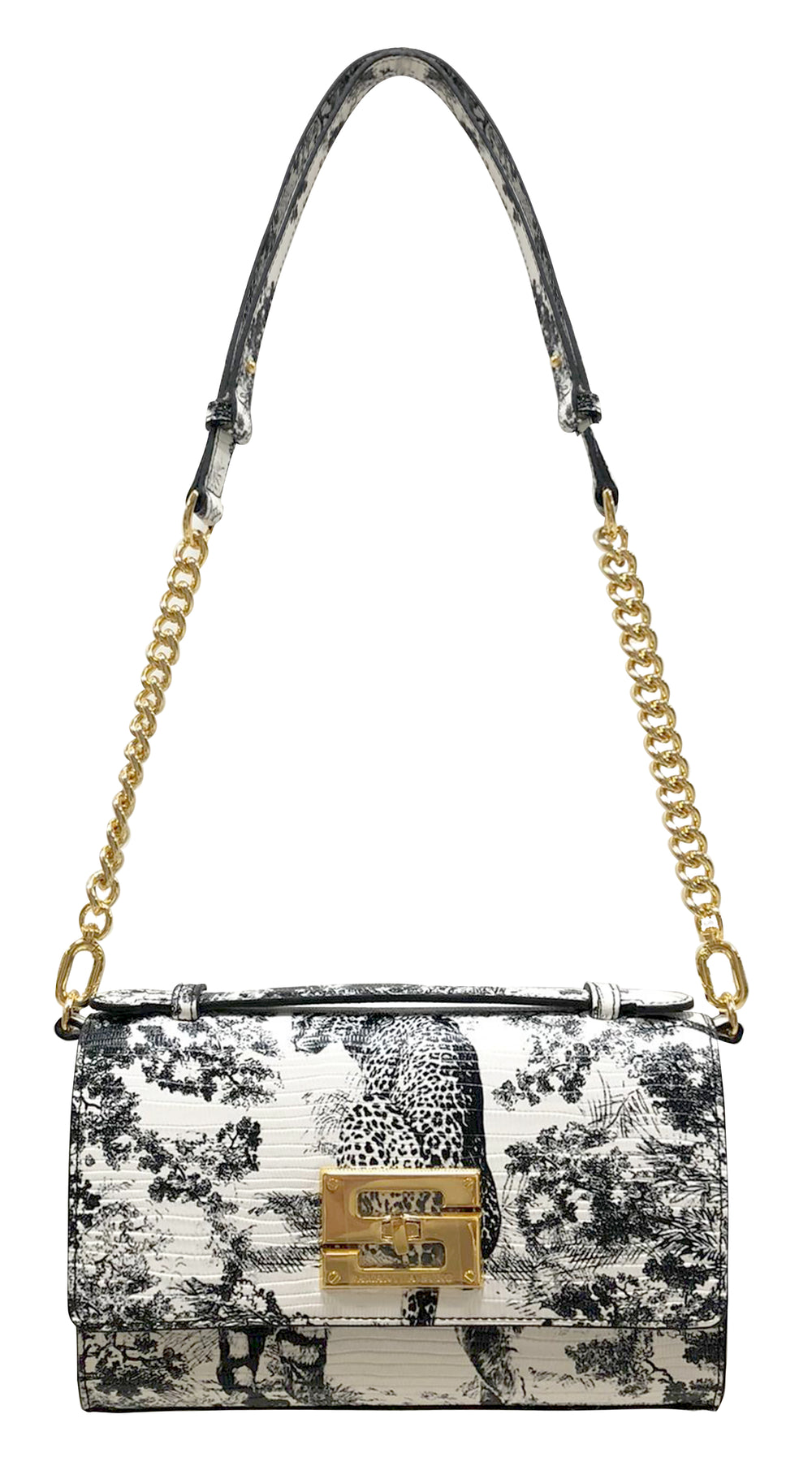 Aria Shoulder Cross Bag_Safari Toile White_White Black