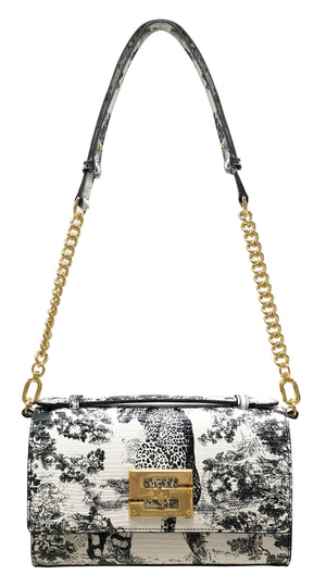 Aria Shoulder Cross Bag_Safari Toile White_White Black