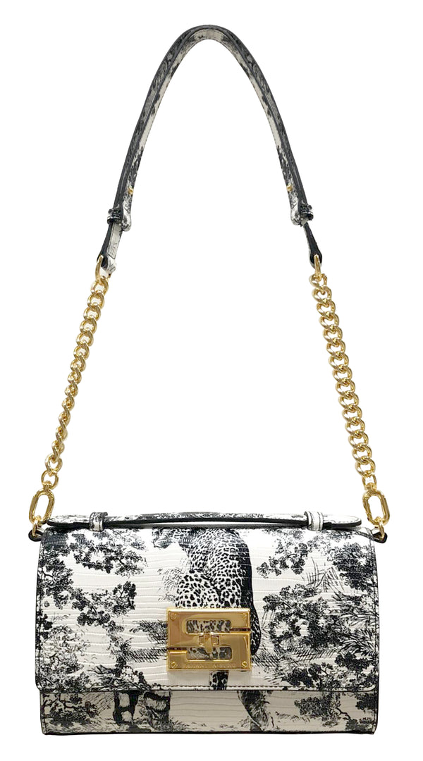 Aria Shoulder Cross Bag_Safari Toile White_White Black