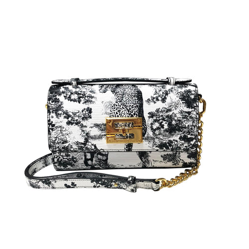 Aria Shoulder Cross Bag_Safari Toile White_White Black