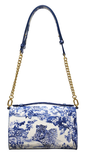 Aria Shoulder Cross Bag_Safari Toile White_White Cobalt Blue