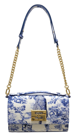 Aria Shoulder Cross Bag_Safari Toile White_White Cobalt Blue