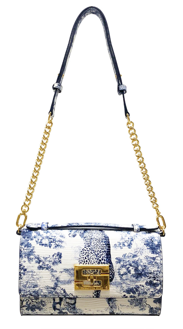 Aria Shoulder Cross Bag_Safari Toile White_White Indigo