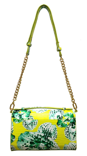Aria Shoulder Cross Bag_Speckled Orchid Ground_Lemon Yellow Green