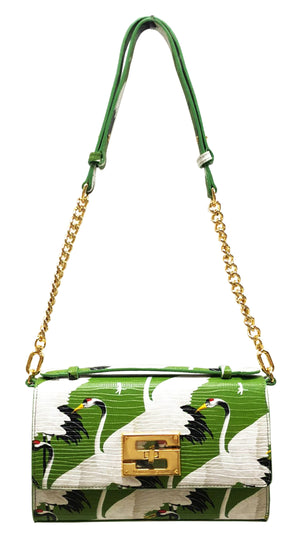 Aria Shoulder Cross Bag_White Crane Bright_Apple Green
