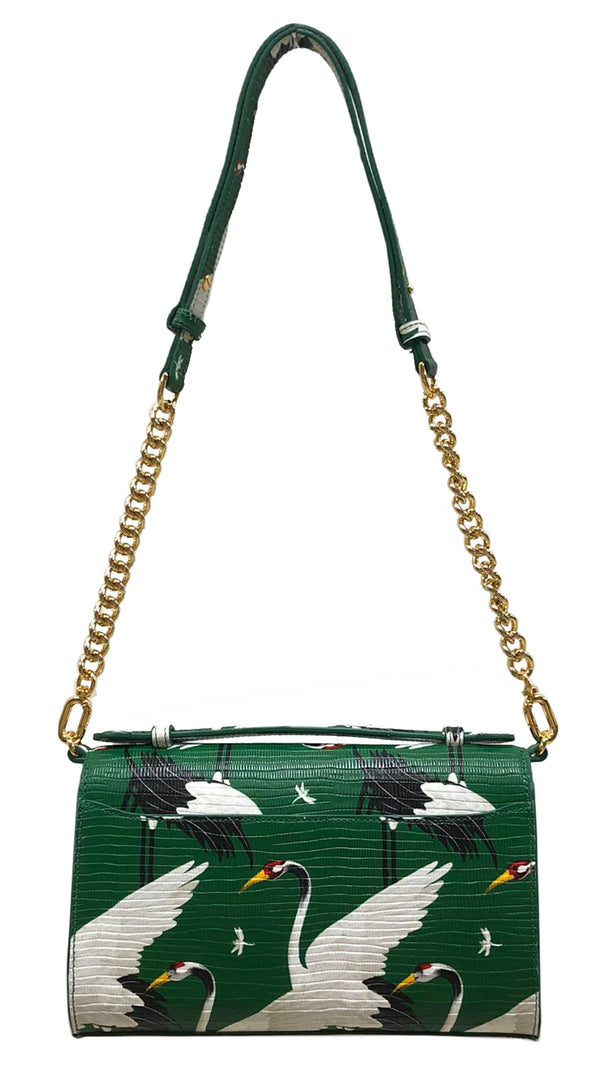 Aria Shoulder Cross Bag_White Crane Bright_Ivy Green