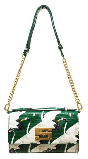 Aria Shoulder Cross Bag_White Crane Bright_Ivy Green
