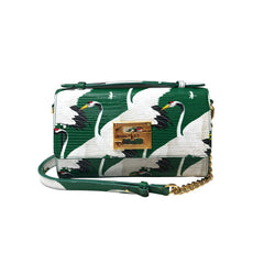 Aria Shoulder Cross Bag_White Crane Bright_Ivy Green