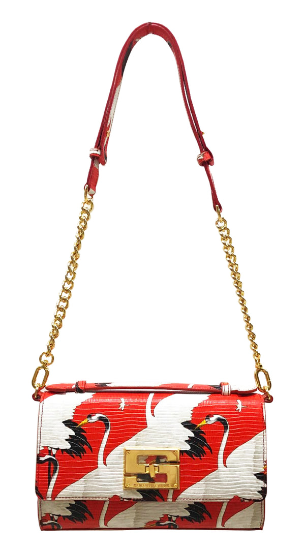 Aria Shoulder Cross Bag_White Crane Bright_Orange