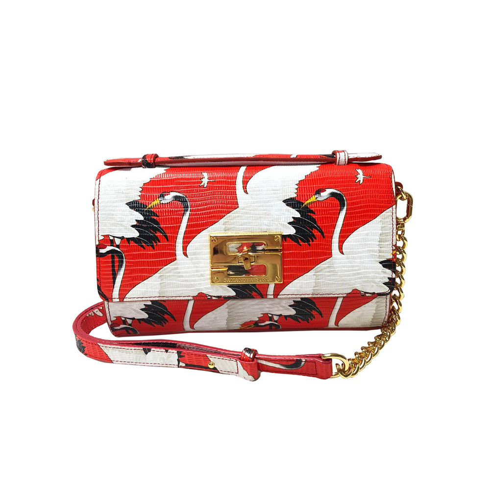 Aria Shoulder Cross Bag_White Crane Bright_Orange