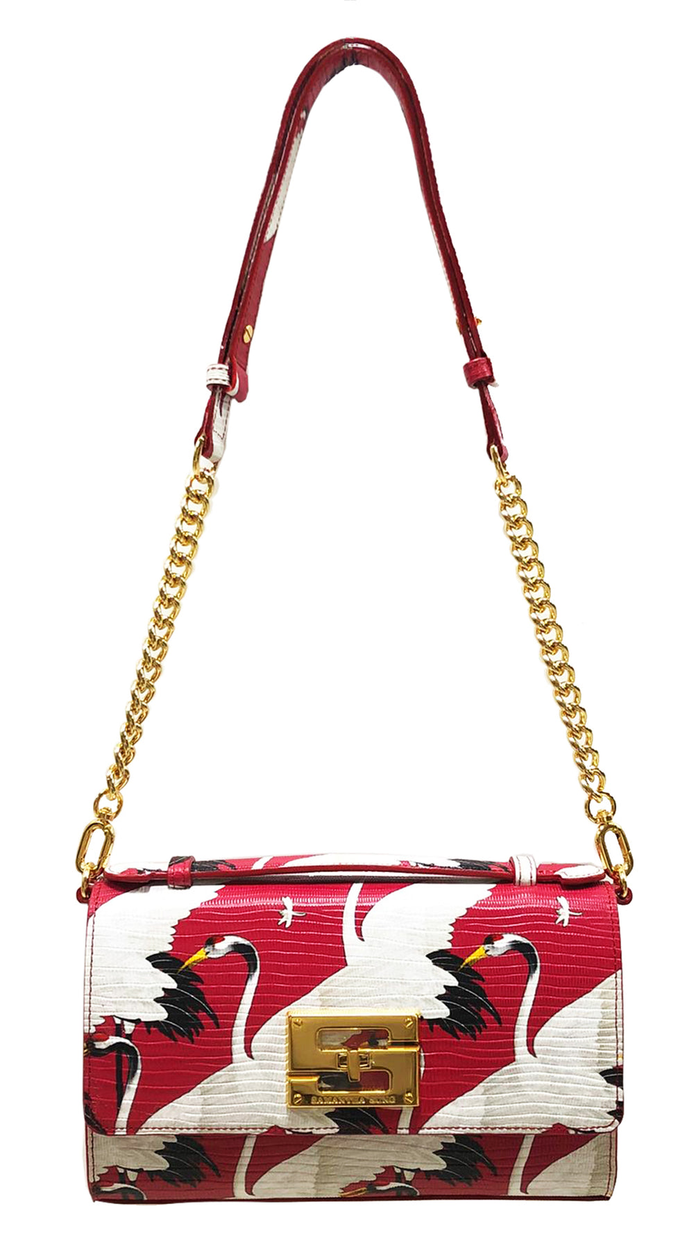 Aria Shoulder Cross Bag_White Crane Bright_Pomegranate