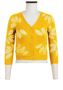 Charlotte Cardigan V Neck 3/4 Sleeve_70% Silk 30% Cashmere (Bamboo Shibori)