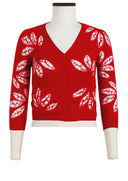 Charlotte Cardigan V Neck 3/4 Sleeve_70% Silk 30% Cashmere (Bamboo Shibori)