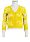 Charlotte Cardigan V Neck 3/4 Sleeve_70% Silk 30% Cashmere (Bamboo Shibori)