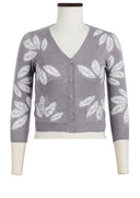Charlotte Cardigan V Neck 3/4 Sleeve_70% Silk 30% Cashmere (Bamboo Shibori)