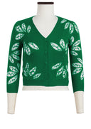 Charlotte Cardigan V Neck 3/4 Sleeve_70% Silk 30% Cashmere (Bamboo Shibori)