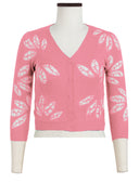 Charlotte Cardigan V Neck 3/4 Sleeve_70% Silk 30% Cashmere (Bamboo Shibori)