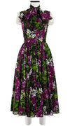 Aster Dress Boat Neck Mini Cap Sleeve Midi Length Cotton Musola (Bell Flower New)