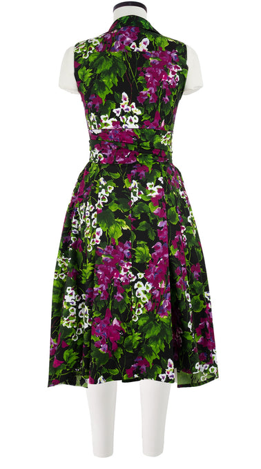 Clara Dress Shirt Collar Sleeveless Long Length Cotton Stretch (Bell Flower New)