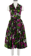 Clara Dress Shirt Collar Sleeveless Long Length Cotton Stretch (Bell Flower New)