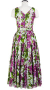 Vivien Dress #1 V Neck Sleeveless Midi Plus Length Cotton Musola (Bell Flower New)