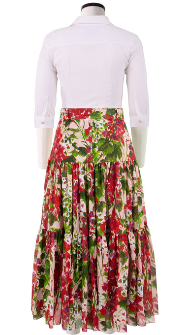Emma Skirt Midi Plus Length Cotton Musola (Bell Flower New)