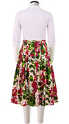 Zelda Skirt Long Length Cotton Stretch (Bell Flower New)