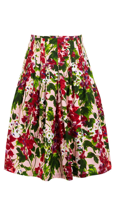 Zelda Skirt Long Length Cotton Stretch (Bell Flower New)