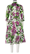Abel Dress Shirt Collar 3/4 Sleeve with Hamilton Belt Long Length Linen (Bell Flower New)