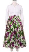 Aster Skirt #1 with Belt Midi Length Cotton Musola (Bell Flower New)
