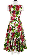 Amanda Dress Boat Neck Sleeveless Midi Length Cotton Stretch (Bell Flower New)