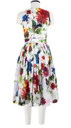 Florance Dress #2 Crew Neck Sleeveless Long Length Cotton Musola (Botanic Watercolor)