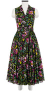 Aster Dress Shirt Collar Sleeveless Midi Length Cotton Musola (Botanical Makintosh)