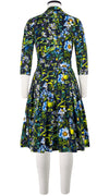 Audrey Dress #1 Shirt Collar 3/4 Sleeve Cotton Stretch (Botanical Makintosh)