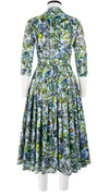 Audrey Dress #4 Shirt Collar 3/4 Sleeve Midi Length Cotton Musola (Botanical Makintosh)