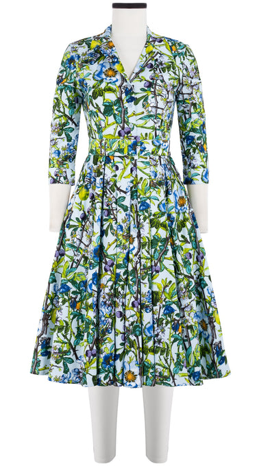 Laurent Dress Shirt Collar 3/4 Sleeve Long Length Cotton Stretch (Botanical Makintosh)