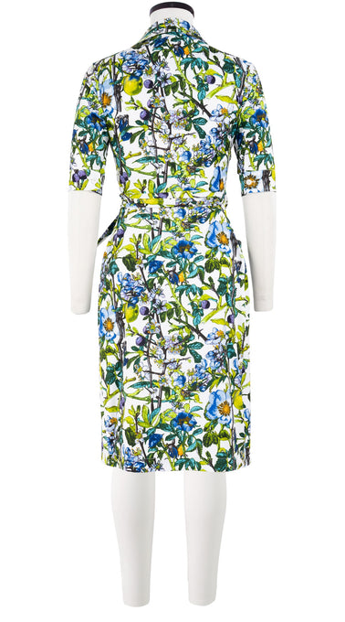 Hepburn Dress Shirt Collar 1/2 Sleeve Cotton Stretch (Botanical Makintosh)