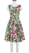 Rachel Dress Boat Neck Sleeveless Cotton Stretch (Botanical Makintosh)