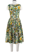 Florance Dress #2 Boat Neck Mini Cap Sleeve Long Length Cotton Musola (Botanical Makintosh)