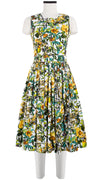 Florance Dress #2 Crew Neck Sleeveless Long Length Cotton Stretch (Botanical Makintosh)