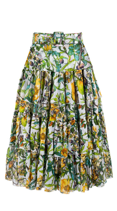 Preen Skirt Midi Length Cotton Musola (Botanical Makintosh)