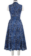 Clara Dress Shirt Collar Sleeveless Midi Length Cotton Stretch (Brushed Dots Small)