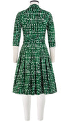 Audrey Dress #3 Shirt Collar 3/4 Sleeve Cotton Stretch (Brushed Dots Small)