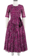 Aster Dress Crew Neck 1/2 Sleeve Midi Length Cotton Musola (Brushed Dots Small)