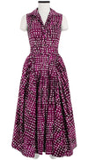 Clara Dress Shirt Collar Sleeveless Midi Length Cotton Stretch (Brushed Dots Small)